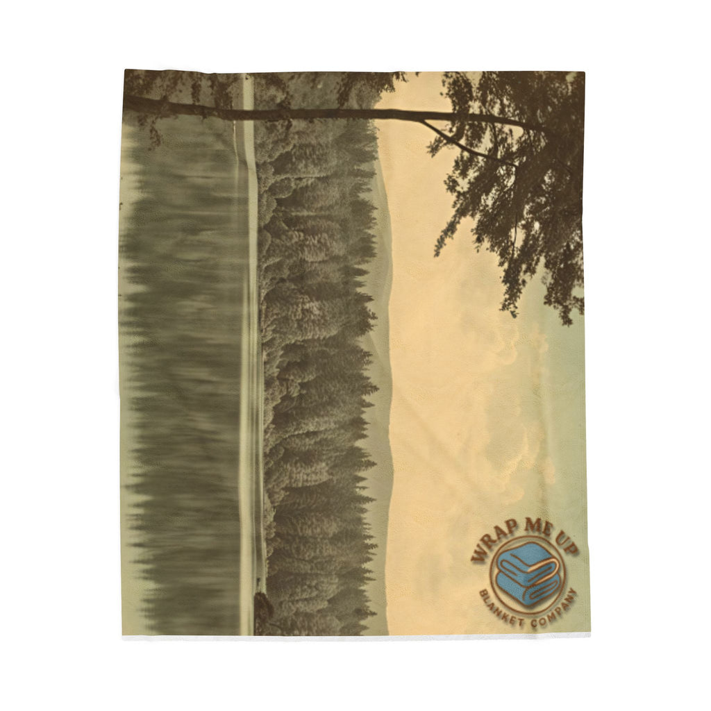 Scenic Lake Velveteen Plush Blanket — 'Wrap Me Up' Cozy Nature Throw