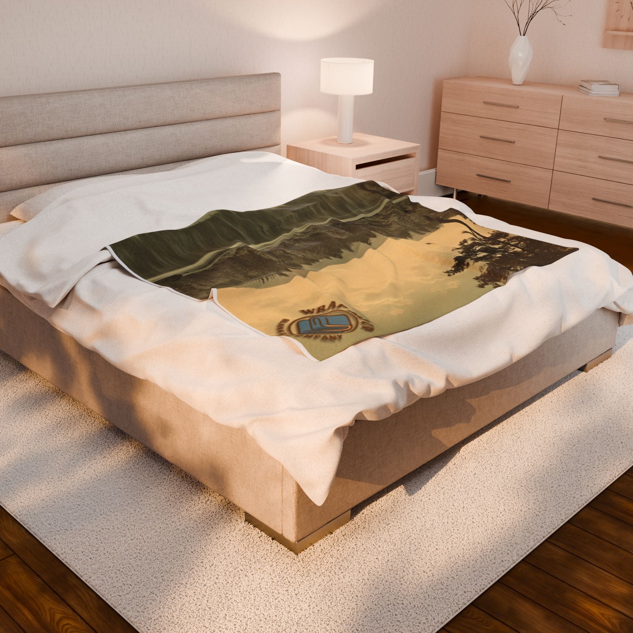 Scenic Lake Velveteen Plush Blanket — 'Wrap Me Up' Cozy Nature Throw